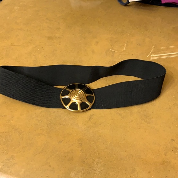80's Enamel Buckle Elastic Belt by Bill Blass main image 1